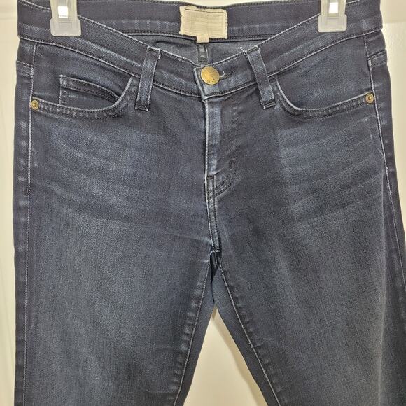 Current Elliot Dark Blue The Stiletto Black Book Skinny Whiskering Jeans Size 25 - Picture 3 of 7